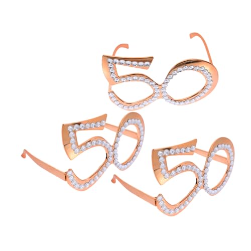 BESTYASH 3 Stück Geburtstagsbrillen-dekorationen Zum 50. Geburtstag Für Frauen, Happy 50th Birthday Brillen, Partyzubehör, Lustige Fünfzigjährige Brille, Foto-requisiten-, Golden BESTYASH 3 Stück Geburtstagsbrillen-dekorationen Zum 50. Geburtstag Für Frauen, Happy 50th Birthday Brillen, Partyzubehör, Lustige Fünfzigjährige Brille, Foto-requisiten-, Golden von BESTYASH