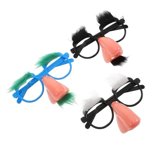 BESTYASH 3-teiliges Brillenset Mit Nase Und Brille Partygeschenke Mit Augenbrauenbrille Ideal Für Halloween Geburtstagsfeiern Und Fotoautomaten von BESTYASH