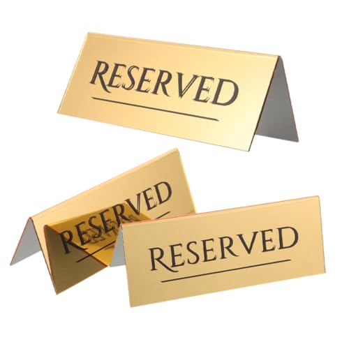 BESTYASH 3 Stück Reservierte Tischschilder für Hochzeiten Goldene Design Tischnummern für Sitzplatzreservierungen Restaurant Büro und Veranstaltungen von BESTYASH