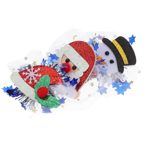 BESTYASH 3 Stück Teiliges Weihnachts Haarschmuck für Mädchen Weiche Leichte Xmas Haarspangen mit Schneemann Weihnachtsmann und Weihnachtsmützen Motiven Festlicher Haarschmuck für von BESTYASH