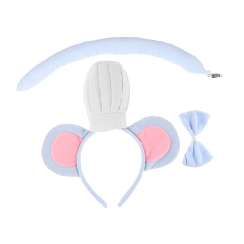 BESTYASH 3-teiliges -kostümzubehör Für Damen, Inklusive Plüschohren, Stirnband, Und Fliege, Ideal Für Halloween, Cosplay Und Mottopartys, Himmelblau von BESTYASH
