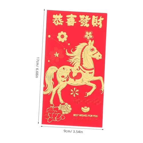 BESTYASH 30 Stück Rote Umschläge für Geld mit Geprägtem Pferde Jahresmotiv Traditionelle Chinesische Neujahrs Hongbao für Frühlingsfest und zum Jahr Des Pferdes BESTYASH 30 Stück Rote Umschläge für Geld mit Geprägtem Pferde Jahresmotiv Traditionelle Chinesische Neujahrs Hongbao für Frühlingsfest und zum Jahr Des Pferdes von BESTYASH
