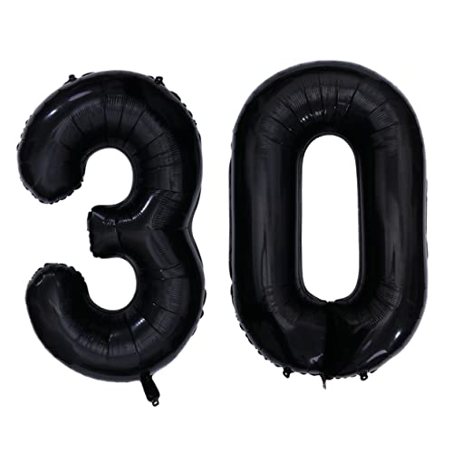 BESTYASH 30Nummer Schwarze Folienballons Für Jubiläumsfeiern Jumbo Luftballons Für Geburtstags Und Partydekoration Pro Packung von BESTYASH