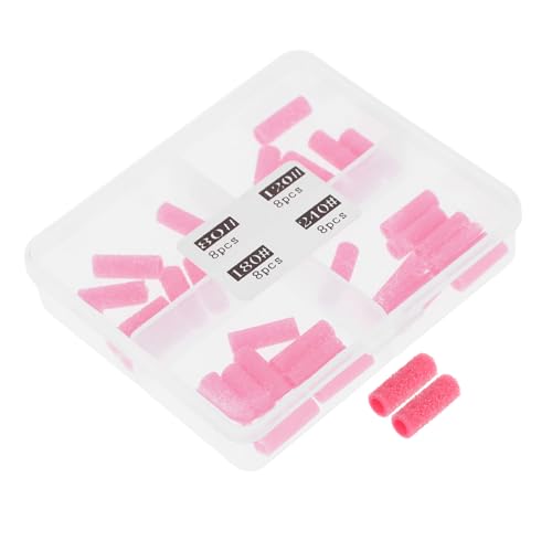 BESTYASH 32 Stück Schleifkreis Nagelpolsterblock Band Schleifbänder für Nagelbohrer goldenes Schleifpapier Bußgeld Nägel Nagelsandringe Nagelpolierbänder Sandpapier Rosa von BESTYASH