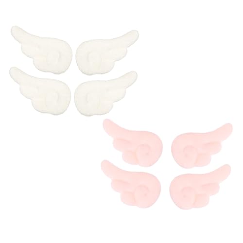 BESTYASH 4 Paare Plüsch Engelsflügel Haarklammern Haarspangen Weiß Rosa Niedlich Haarschmuck für Mädchen Alltag Party Zubehör Zufällige Farbe Zufällige Farbe von BESTYASH