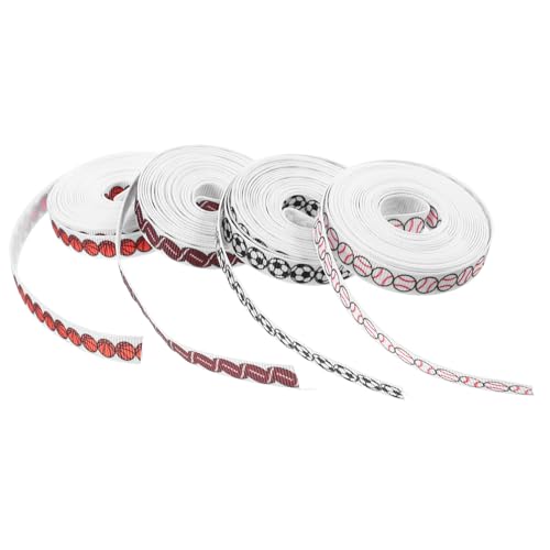 BESTYASH 4 Rollen Basketball Fußball Geschenkband Hochzeitsballband Sport Softball Baseball Für Fußball Bedrucktes Band Geschenkband Ripsbänder Team Zubehör Basteln Aus Polyester BESTYASH 4 Rollen Basketball Fußball Geschenkband Hochzeitsballband Sport Softball Baseball Für Fußball Bedrucktes Band Geschenkband Ripsbänder Team Zubehör Basteln Aus Polyester von BESTYASH