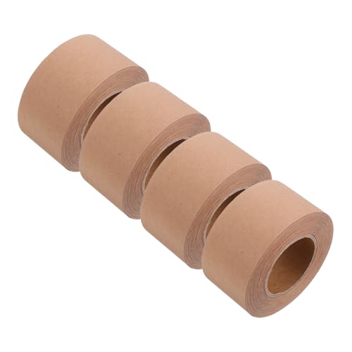 BESTYASH 4 Rollen Wasseraktiviertes Verpackungsband Beschreibbares Reißfestes Kraftpapier Klebeband mit Haftung Schnittfest Biologisch Abbaubar für Versand Kartonversiegelung und Umzug von BESTYASH