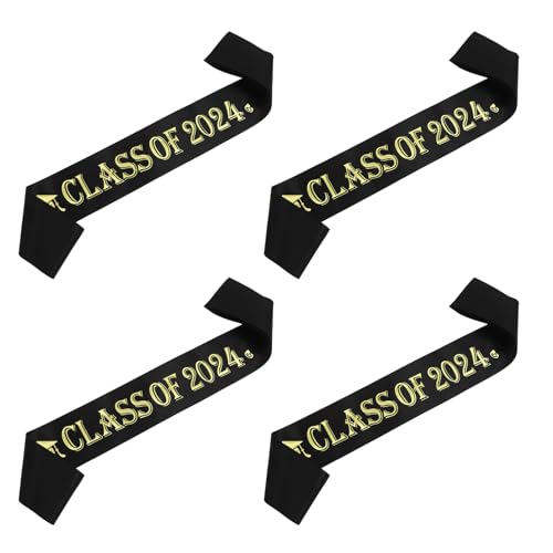 BESTYASH 4 Stück 2024 Goldenes Band Schärpe Junggesellinnenparty Senior Verkaufsstand Grad Sash Abs Ehre Schmucklos Es Ist Schultergurt Mit Graduierung Schleife Stola Satin BESTYASH 4 Stück 2024 Goldenes Band Schärpe Junggesellinnenparty Senior Verkaufsstand Grad Sash Abs Ehre Schmucklos Es Ist Schultergurt Mit Graduierung Schleife Stola Satin von BESTYASH