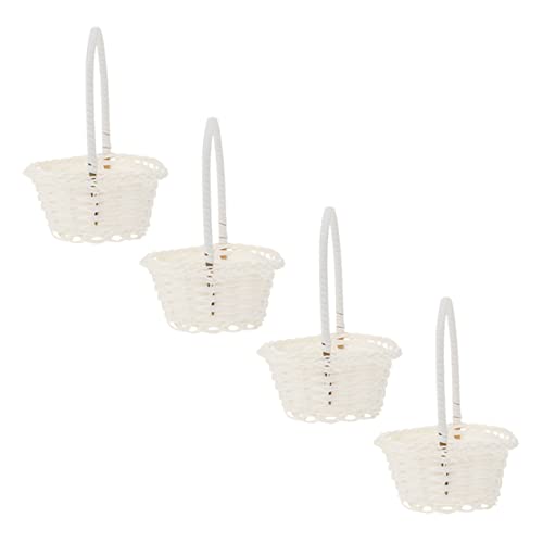 BESTYASH 4 Stück Geflochtener Aufbewahrungskorb aus Oval Weiß Vielseitig Einsetzbar als Blumenmädchenkorb Hochzeitsdeko Blumenkorb und Aufbewahrung für Garten Party Wohnzimmer BESTYASH 4 Stück Geflochtener Aufbewahrungskorb aus Oval Weiß Vielseitig Einsetzbar als Blumenmädchenkorb Hochzeitsdeko Blumenkorb und Aufbewahrung für Garten Party Wohnzimmer von BESTYASH