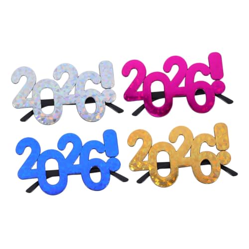 BESTYASH 4 Stück Glitzerbrillen Silvester Partydeko Lustige Kunststoff Brillen für Neujahrsfeier Fotorequisiten Bunte Spaßbrillen Silber Rosa Gold Blau für Festliche Anlässe BESTYASH 4 Stück Glitzerbrillen Silvester Partydeko Lustige Kunststoff Brillen für Neujahrsfeier Fotorequisiten Bunte Spaßbrillen Silber Rosa Gold Blau für Festliche Anlässe von BESTYASH