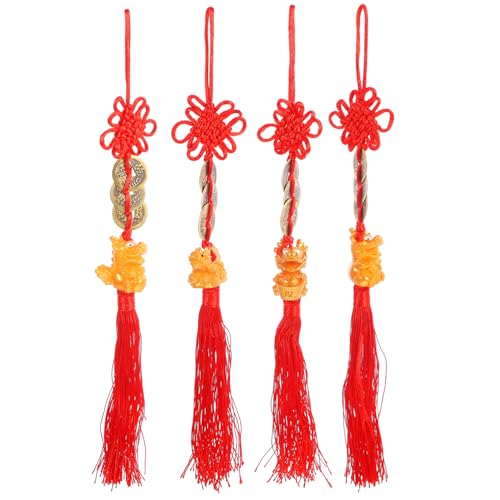 BESTYASH 4 Stück Teiliges Chinesisches Neujahrs Hängedekor mit Goldfarbenem Drachensymbol Traditioneller Tassel Anhänger Geeignet für Auto Fenster Türen und Wohnräume Festliche BESTYASH 4 Stück Teiliges Chinesisches Neujahrs Hängedekor mit Goldfarbenem Drachensymbol Traditioneller Tassel Anhänger Geeignet für Auto Fenster Türen und Wohnräume Festliche von BESTYASH