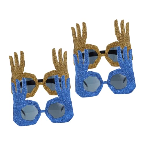 BESTYASH 4 Stück Teiliges Fingerförmige Brillen Glitzer Party Sonnenbrillen Verspielte Ok-hand-gesten Kostüm Accessoires für Männer und Frauen Fotorequisiten von BESTYASH