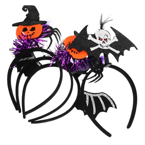 BESTYASH 4 Stück Teiliges Halloween Haarreif mit Fledermaus Teufelshörner Kürbis Hexenhut und Spinnenmotiv Leichtes Langlebiges Kopfschmuck für Halloween Party Cosplay und Bühnenauftritte BESTYASH 4 Stück Teiliges Halloween Haarreif mit Fledermaus Teufelshörner Kürbis Hexenhut und Spinnenmotiv Leichtes Langlebiges Kopfschmuck für Halloween Party Cosplay und Bühnenauftritte von BESTYASH
