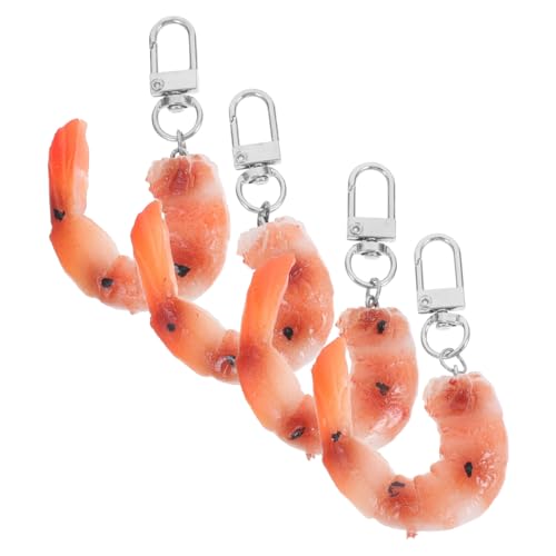 BESTYASH 4 Stück Teiliges Realistische Garnelen Schlüsselanhänger Lebensmittelmodell Anhänger Strapazierfähige Schlüsselring Dekoration für Taschen Rucksäcke Party BESTYASH 4 Stück Teiliges Realistische Garnelen Schlüsselanhänger Lebensmittelmodell Anhänger Strapazierfähige Schlüsselring Dekoration für Taschen Rucksäcke Party von BESTYASH