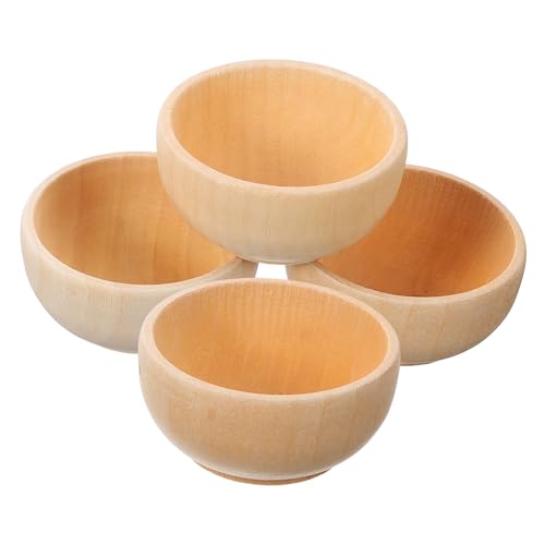 BESTYASH 4 Stück Teiliges Set Diy Holzschalen für Unfertige Holzschalen zum Basteln Malen und Gestalten Fantasie und Kreativität von BESTYASH