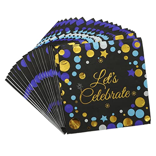 BESTYASH 40 Stück Papierserviette Geschirr Für Abschlussfeiern Geburtstagsfeier Goldfolie Goldene Servietten Partyzubehör Grad Serviette Black Jungfräulicher Zellstoff BESTYASH 40 Stück Papierserviette Geschirr Für Abschlussfeiern Geburtstagsfeier Goldfolie Goldene Servietten Partyzubehör Grad Serviette Black Jungfräulicher Zellstoff von BESTYASH