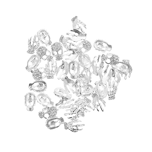 BESTYASH 40 Stück Teiliges Skull Nail Charms mit Funkelnden Strasssteinen Langlebige Nageldekorationen Vielseitig für DIY Maniküre Fingernagel Sticker in Verschiedenen Skelettmustern BESTYASH 40 Stück Teiliges Skull Nail Charms mit Funkelnden Strasssteinen Langlebige Nageldekorationen Vielseitig für DIY Maniküre Fingernagel Sticker in Verschiedenen Skelettmustern von BESTYASH