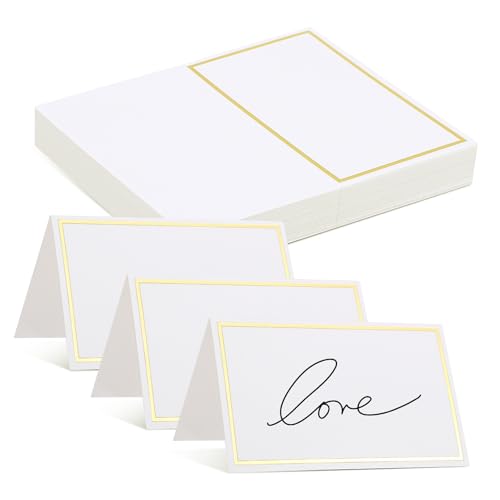 BESTYASH 40 Stück Tischkarten Blanko mit Goldfolienrand Weiße Namenskarten für Dinnerparty Hochzeit Bankett Stabile Papierqualität Ausreichend zum Beschriften Tischdekoration BESTYASH 40 Stück Tischkarten Blanko mit Goldfolienrand Weiße Namenskarten für Dinnerparty Hochzeit Bankett Stabile Papierqualität Ausreichend zum Beschriften Tischdekoration von BESTYASH
