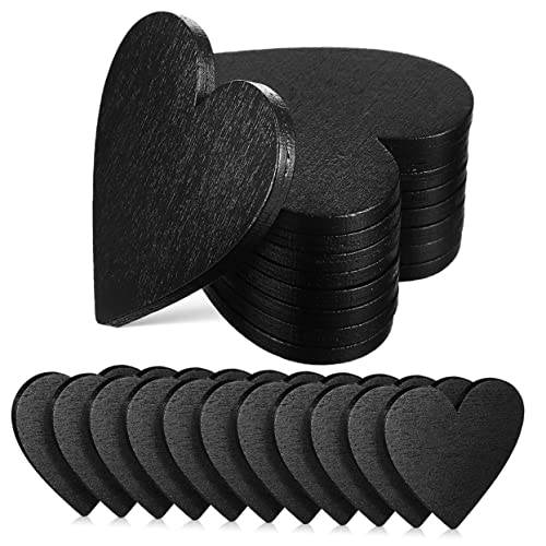 BESTYASH 40Stücke DIY Herzform Holzscheiben Dekorative Holzherzen für Hochzeitstischdeko Bastelprojekte und Kreative Beschriftungen Stabile und Sichere Verarbeitung von BESTYASH