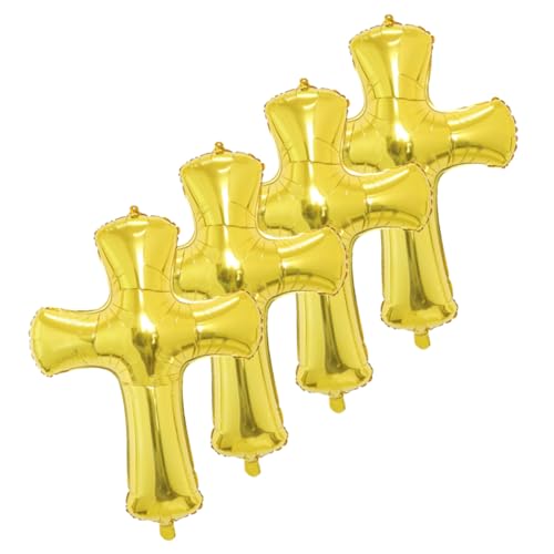 BESTYASH 4Stücke Kreuzballons aus Aluminiumfolie Goldene Babyparty Dekoration Kreative Kreuzballon Requisiten für Geburtstagsfeiern und Erstkommunion Leicht zu Verwenden mit Luftpumpe BESTYASH 4Stücke Kreuzballons aus Aluminiumfolie Goldene Babyparty Dekoration Kreative Kreuzballon Requisiten für Geburtstagsfeiern und Erstkommunion Leicht zu Verwenden mit Luftpumpe von BESTYASH