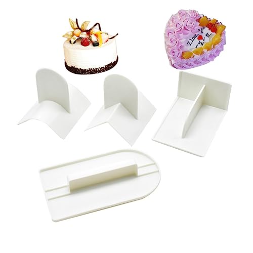BESTYASH 4Stücke Teiliges Fondant Glätter Werkzeug Kuchen Schaber für Fondant Zuckerpaste Marzipan Lebensmittelechter Spülmaschinenfest für Einfache Tortendekoration von BESTYASH