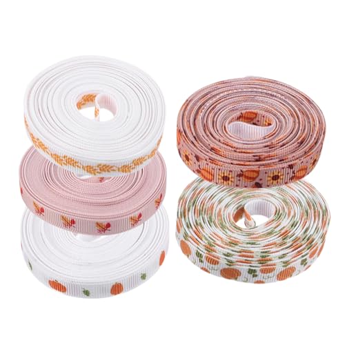 BESTYASH 5 Rollen Thanksgiving Schleifenband Polyester Herbst Kürbis Ahornblatt Dekoratives Geschenkband für Verpackung DIY Bastelprojekte Innen Außen Feier Herbstdeko BESTYASH 5 Rollen Thanksgiving Schleifenband Polyester Herbst Kürbis Ahornblatt Dekoratives Geschenkband für Verpackung DIY Bastelprojekte Innen Außen Feier Herbstdeko von BESTYASH