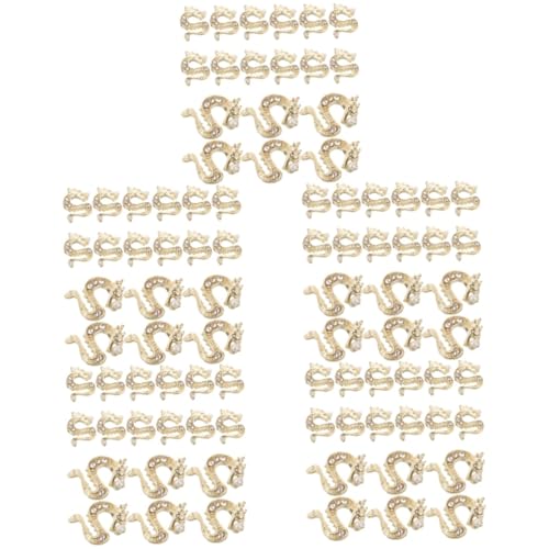 BESTYASH 5 Sätze Drache Spielt Mit Perlennagelkunstschmuck Charme Dekoration Nagelzauber Süße Nagelanhänger Maniküre Reiz Maniküre-dekore Nageldekore Golden Strasssteine 50 Stück * 5 von BESTYASH