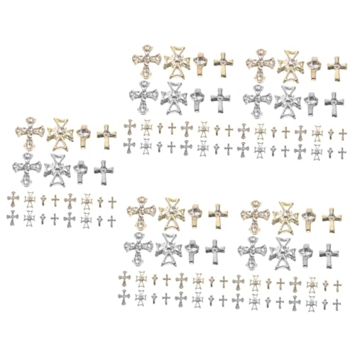 BESTYASH 5 Sätze Legierungsknotenschmuck Nagelstein Gold Nagel Edelsteine Anhänger Für Nägel Nagelschmuck Und Charms Nägel Charme Nagel Charme Kreuznagelperlen Strasssteine 80 Stück * 5 von BESTYASH