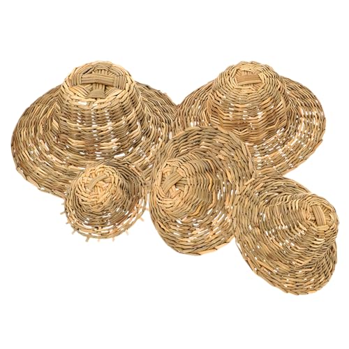 BESTYASH 5 Stück Mini Strohhüte Kleine Sombrero Hüte Handgefertigt Leicht Robust Vielseitig Dekoration Fotorequisite Geschenkideen für Basteln und Feiern BESTYASH 5 Stück Mini Strohhüte Kleine Sombrero Hüte Handgefertigt Leicht Robust Vielseitig Dekoration Fotorequisite Geschenkideen für Basteln und Feiern von BESTYASH