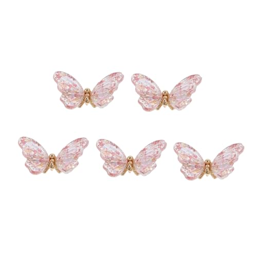 BESTYASH 5 Stück Teiliges Glitzer Schleifen Nagel Dekorationen für DIY Nagelkunst Glänzende Patches für Maniküre Selbstgemachte Nail Art Zubehör Langlebig und Kratzfest von BESTYASH