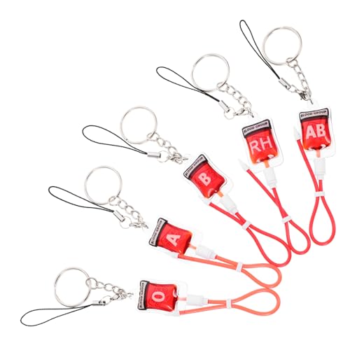 BESTYASH 5 Stück Teiliges Halloween Schlüsselanhänger Blutgruppen Schlüsselanhänger für Taschen Dekorativ und Tragbar A B Ab Rh Typen für Partys Handykette BESTYASH 5 Stück Teiliges Halloween Schlüsselanhänger Blutgruppen Schlüsselanhänger für Taschen Dekorativ und Tragbar A B Ab Rh Typen für Partys Handykette von BESTYASH