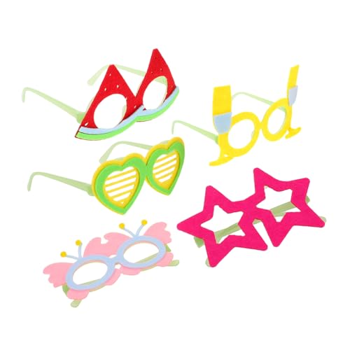 BESTYASH 5 Stück Teiliges Partybrillen aus Leuchtende Fluoreszierende Kostümbrillen für Geburtstag Foto-requisiten Kreative Spielerische Party-accessoires von BESTYASH