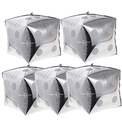 BESTYASH 5 Stück Würfel Ballon Riesige Aufblasbare Würfel Würfelförmige Luftballons Sortiert Ballons Für Würfelpartys Folienwürfelballons Quadratballon Silver Aluminiumfolie BESTYASH 5 Stück Würfel Ballon Riesige Aufblasbare Würfel Würfelförmige Luftballons Sortiert Ballons Für Würfelpartys Folienwürfelballons Quadratballon Silver Aluminiumfolie von BESTYASH