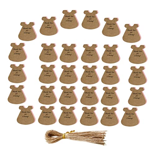 BESTYASH 50 Sätze Rock-Tag Geburtstag Dusche Stichworte Gegenwärtig Babyparty -Dekorationen preisschild dankeskarten present tags geschenkpaket Geschenkanhänger aus Kraftpapier Leere Tags Rosa von BESTYASH