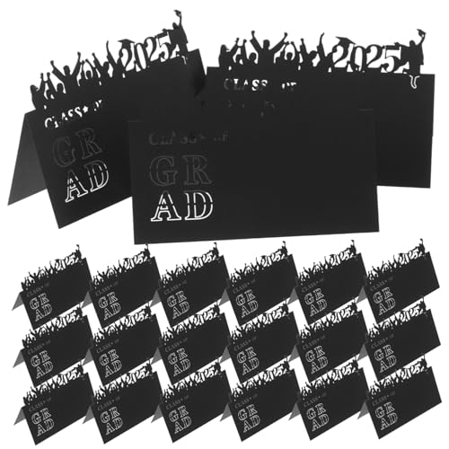 BESTYASH 50 Stück 2025 Sitzkarte für Feierlichkeiten Kernstück für Graduiertenstücke Tischdekoration Abschlusssaison Herzstück Abschlussfeier Placards Gradkarte Papier Black BESTYASH 50 Stück 2025 Sitzkarte für Feierlichkeiten Kernstück für Graduiertenstücke Tischdekoration Abschlusssaison Herzstück Abschlussfeier Placards Gradkarte Papier Black von BESTYASH