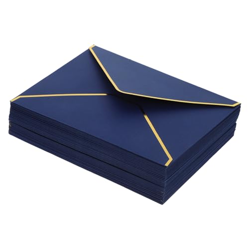 BESTYASH 50 Stück Briefumschläge V-klappe mit Goldrand Dickes Papier Stilvolle Blaue Umschläge für Hochzeit Babyparty Abschlussfeier Vielseitig Einsetzbar Dekorative Versandumschläge BESTYASH 50 Stück Briefumschläge V-klappe mit Goldrand Dickes Papier Stilvolle Blaue Umschläge für Hochzeit Babyparty Abschlussfeier Vielseitig Einsetzbar Dekorative Versandumschläge von BESTYASH
