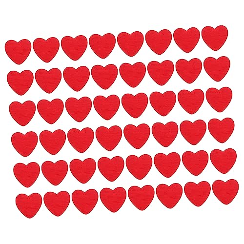 BESTYASH 50 Stück Holzherzen Selbstklebend für DIY Hochzeits und Valentinstagsdekorationen Bastelzubehör Kreative Herzform Aufkleber für Feste und Anlässe von BESTYASH