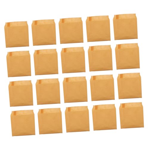 BESTYASH 50 Stück Kraftpapier Papiertüten Ölbeständig Snack Takeaway Beutel Lebensmittelverpackung Für Gebäck und Frittierte Speisen Umweltfreundlich Lebensmittelecht von BESTYASH
