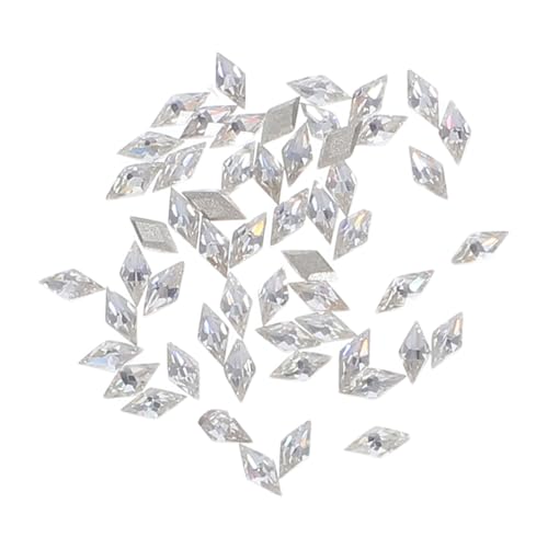 BESTYASH 50 Stück Mini Rhombic Nail Crystals Flache Rückseite Schimmernde Zirkonsteine Langlebige Nagelsteine für Diy Maniküre Präzise Kleine Nagelanhänger Nageldekoration von BESTYASH