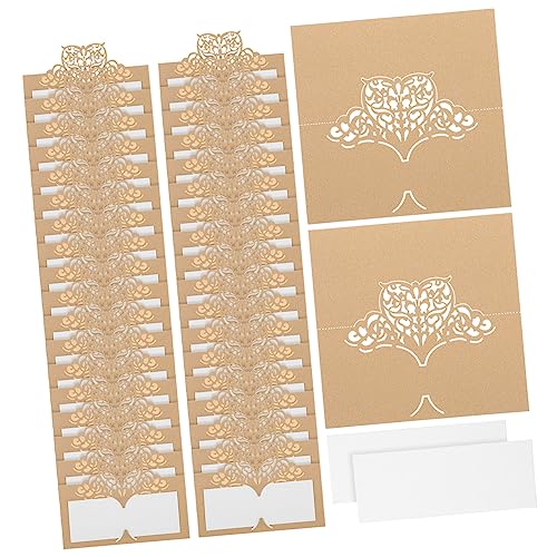 BESTYASH 50Stücke Vintage Tischkarten für Hochzeiten Kreative Namensschilder aus Papier Elegant für Festlichkeiten und Partys für Hochzeiten von BESTYASH