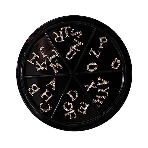 BESTYASH 52Stücke Buchstaben Nageldekor Charms aus Legierung mit Strass Glänzende Nagelkunst für Kreative DIY Maniküre zu Hause von BESTYASH