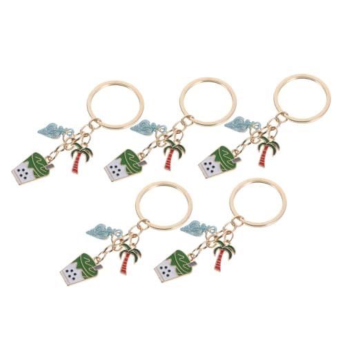 BESTYASH 5pcs Hawaii Party Kokosnussbaumschlüsselkette Süßer Schlüsselbund -anhänger Für Rucksackbalkenhandtaschen -metall -schlüsselring Für Party -gefälligkeiten Jeden Tag Gebrauch von BESTYASH
