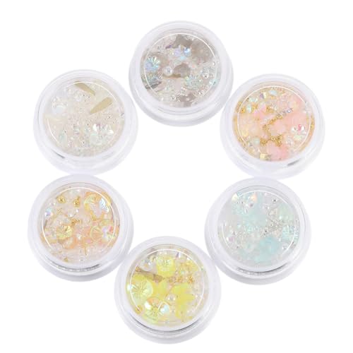 BESTYASH 6 Boxen Nagelsticker mit Perlen Strass und Muschelblumen Bunte Nail Art Dekoration Selbstklebend Geeignet für Natürliche und Künstliche Nägel DIY Maniküre Zuhause und Salon BESTYASH 6 Boxen Nagelsticker mit Perlen Strass und Muschelblumen Bunte Nail Art Dekoration Selbstklebend Geeignet für Natürliche und Künstliche Nägel DIY Maniküre Zuhause und Salon von BESTYASH