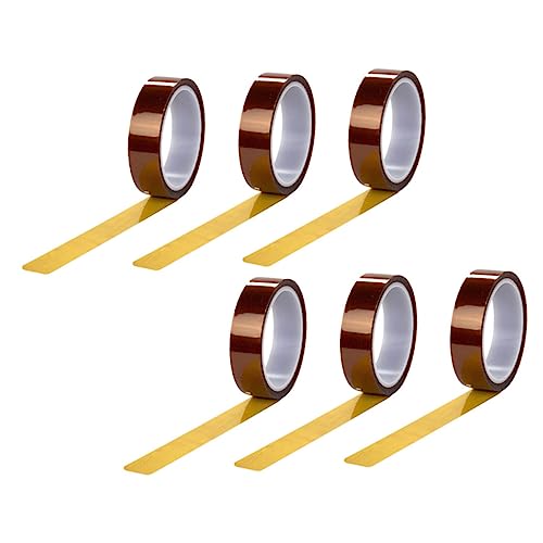BESTYASH 6 Rollen Hitzebeständiges Klebeband Hochtemperatur Transferband für Sublimation Geeignet für Elektronik Maskierung Löten und Druckanwendungen Gelb von BESTYASH