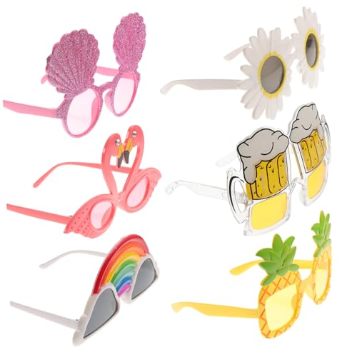 BESTYASH 6 Stück Lustige Partybrillen Hawaii Sonnenbrillen Kunststoff Tropische Fotorequisiten für Strand und Kostümpartys Verschiedene Designs Zufällige Auswahl BESTYASH 6 Stück Lustige Partybrillen Hawaii Sonnenbrillen Kunststoff Tropische Fotorequisiten für Strand und Kostümpartys Verschiedene Designs Zufällige Auswahl von BESTYASH
