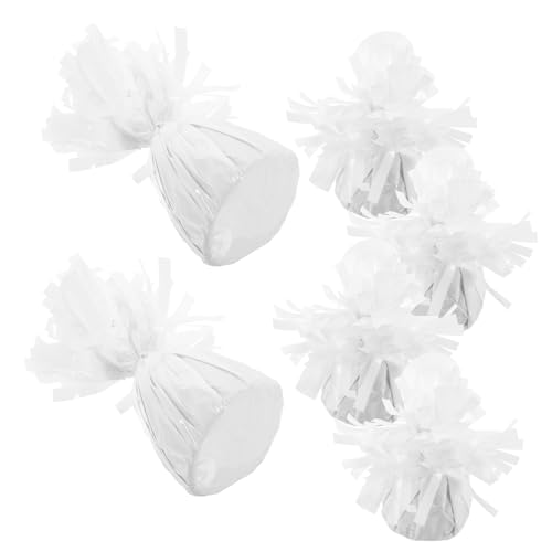 BESTYASH 6 Stück Schwimmender Luftballonanhänger Ballonbogengewichte Braut- Für Größe Party Ballongewichte Zum Geburtstag Fiesta Schwer Mini Pvc-versilberte Dekoration Weiß von BESTYASH