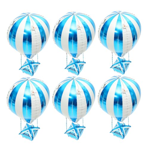 BESTYASH 6 Stück Teiliges Folienballon Heißluftballonform Aluminiumfolie Geburtstagsdeko Kinderparty Blau Langlebig Einfach Aufzublasen Tischdekoration BESTYASH 6 Stück Teiliges Folienballon Heißluftballonform Aluminiumfolie Geburtstagsdeko Kinderparty Blau Langlebig Einfach Aufzublasen Tischdekoration von BESTYASH