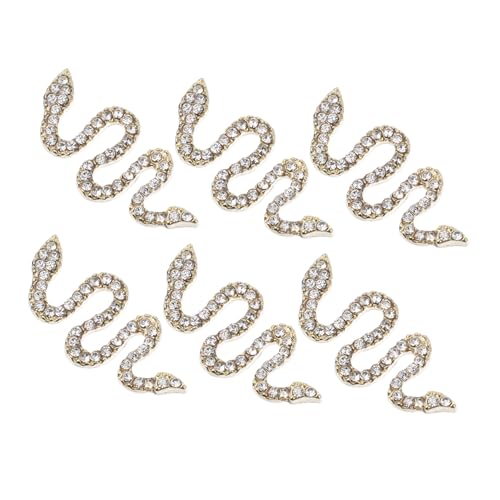 BESTYASH 6 Stück Teiliges Snake Nail Art Charms aus Zinklegierung Kreative Nageldekoration mit Glitzernden Strasssteinen Einzigartiges DIY Zubehör für Stilvolle Maniküre Geeignet für von BESTYASH