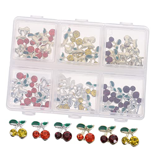 BESTYASH 60 Stück Charms mit Strasssteine für Nageldesign DIY Dekorationen Glitzersteine für Nagelkunst und Einzigartige Designs von BESTYASH