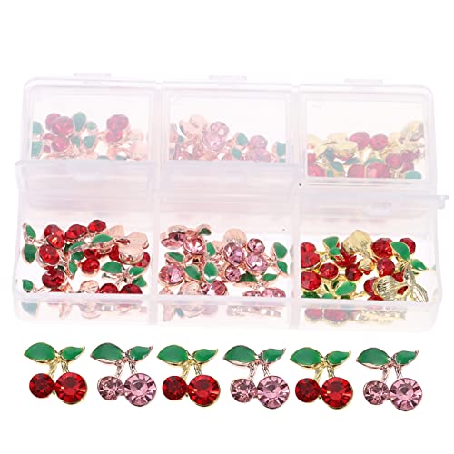 BESTYASH 60 Stück Kirsche Nail Charms Teiliges Glitzernde Strasssteine für DIY Nagelkunst Deko für Nageldesigns bei Partys und Besonderen Anlässen BESTYASH 60 Stück Kirsche Nail Charms Teiliges Glitzernde Strasssteine für DIY Nagelkunst Deko für Nageldesigns bei Partys und Besonderen Anlässen von BESTYASH